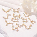 Brass Plated 14K Gold 12 Constellations Zircon Pendant Necklace Bracelet Women's Trendy Gift DIY Jewelry Making Charms