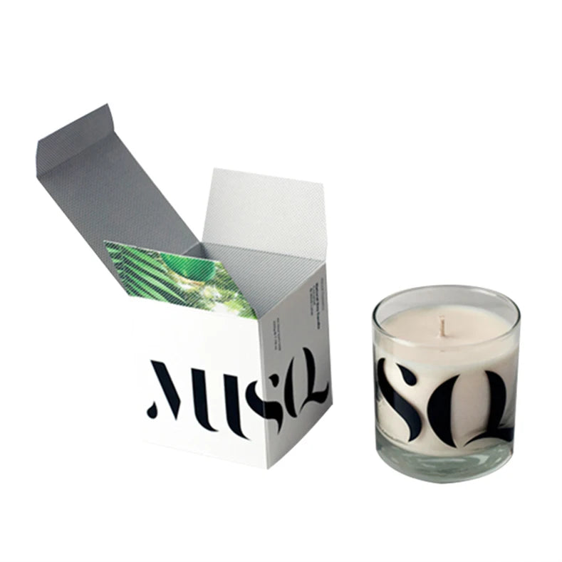 Own Brand Luxury Gift Candle Packaging Box Custom Folding Cardboard Kraft Sponge Embossing for Luxury Candle Gift Presentation