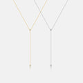 FUAMAY Fashion Simple 925 Sterling Silver Necklace Solitaire Cubic Zirconia Lariat Necklace