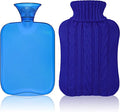 Classic 2L Transparent Hot Water Bag NEW Hot/Cold Therapy Bottle with Knit Cover Soft Hand Warming & Relaxation