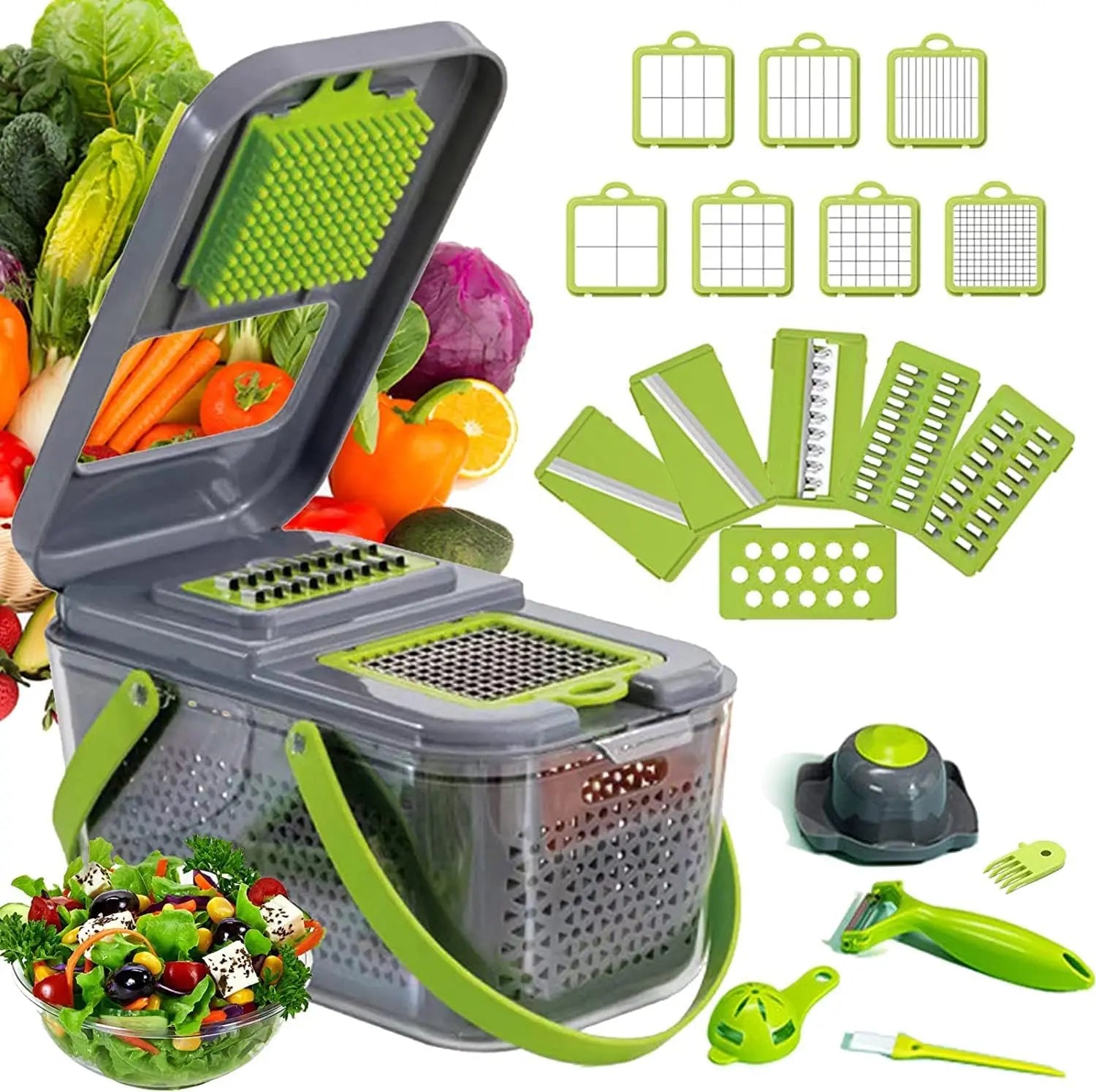Fruit & Vegetable Processing Machines Abs Design Vegetable Cutter 22in1vegetable Chopper