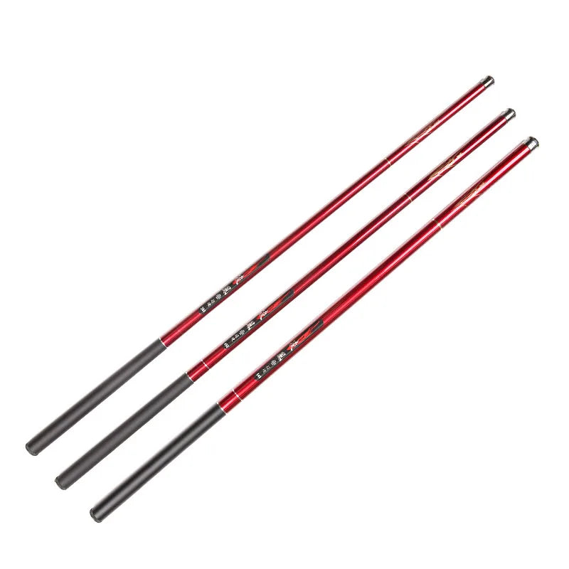 3.6m-7.2m Carbon Fiber Short Section Telescopic Spinning Fishing Rod for  Fishing in Lake or River