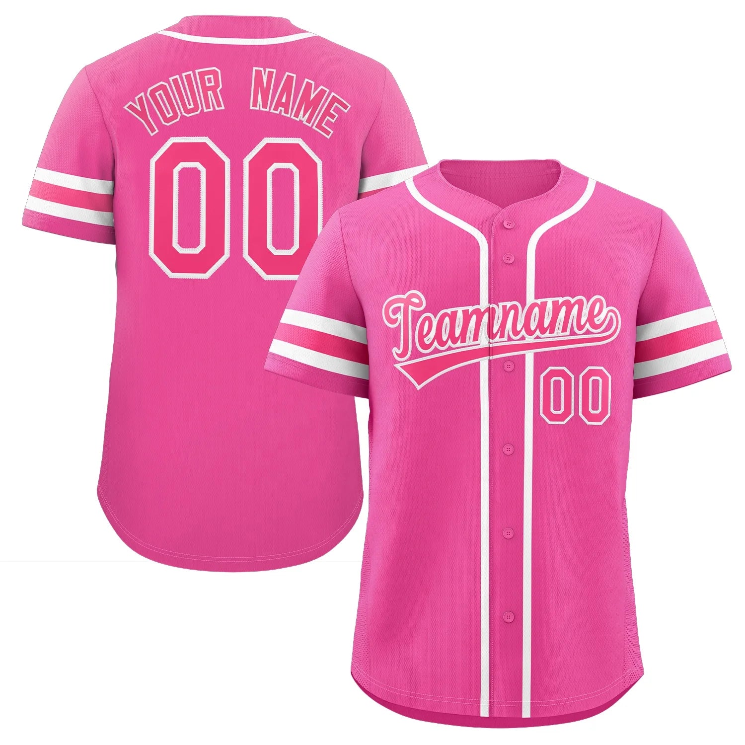 Pink Baseball Shirts 100% Polyester Mesh Breathable Baseball Uniform T-shirt Custom Stitched Logo Name Men Youth Baseball Jersey