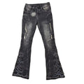 DENIMGUYS Y2k Vintage Distressed Washed Flared Jeans Men  European America Street Denim Ripped Denim Bootcut Pants