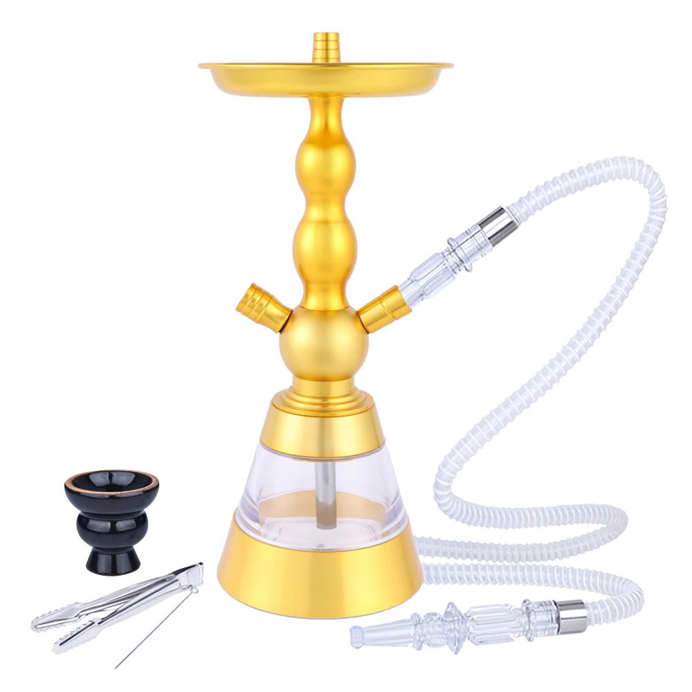 Factory Direct Sale Modern Frosted Acrylic Hookah with Aluminum Stem and Plastic Hose Wholesale Shisha