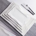 Hotel Ceramic White square Flat Plates Custom Design Porcelain Rectangular Plates for Restaurants