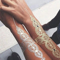 Factory Custom Metallic Gold Fake Tattoo SilverTemporary Tattoos Foil Tattoo Stickers for Body