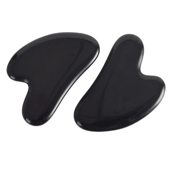 Private Label 100% Real Natural Black Obsidian Bian Stone Gua Sha