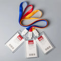 Portable Acrylic ID Card Holders Neck Covers for Bus Bank Work Identity Badges-Lanyard & Workstation Cases