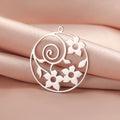 Hollow Out Flower Charm Stainless Steel Flower Round Pendant Gold Color Jewelry Gifts Accessories for Necklace Bracelet
