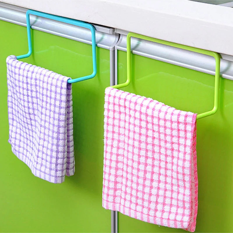 HelloWorld Kitchen Organizer Towel Rack Hanging Holder Bathroom Cabinet Cupboard Door Back Hanger Kitchen Supplies Accessories Cocina