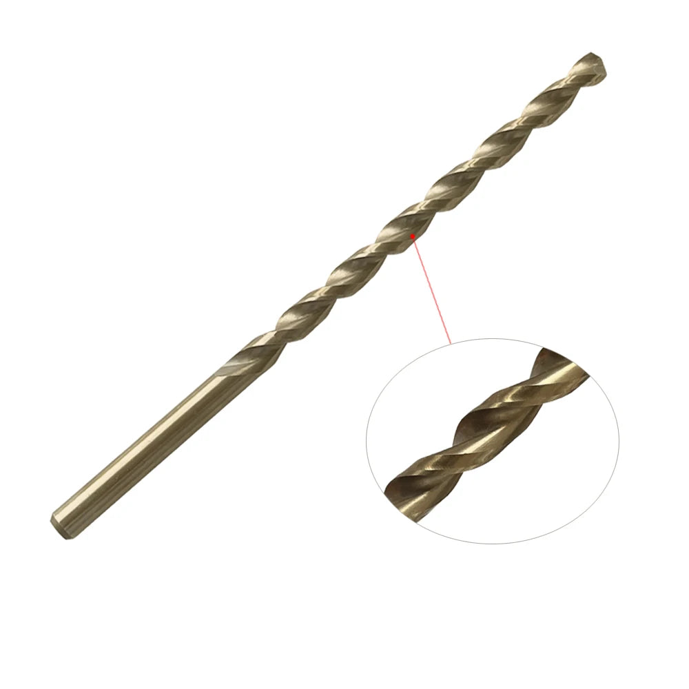 Wider Web Thickness Parabolic Flute Deep Hole HSS Cobalt Extra Long Drill Bits for Metal Drilling
