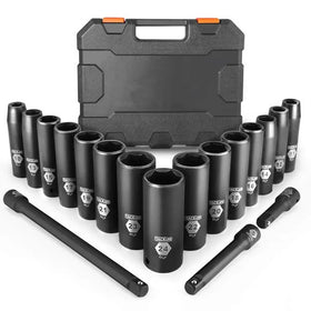 18pcs 1/2-Inch Drive Deep Impact Socket Set