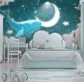 Children's Room Ocean Clouds Whale Boys And Girls Children's Wallpaper Living Room Bedroom Wall Cloth Background Wallpaper Mural