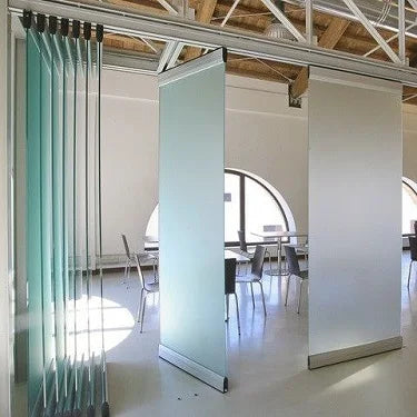 Modern Design Commercial Portable Mobile Removable Office Dividers Foldable Fireproof Tempered Glass Wall Partitions Home Office