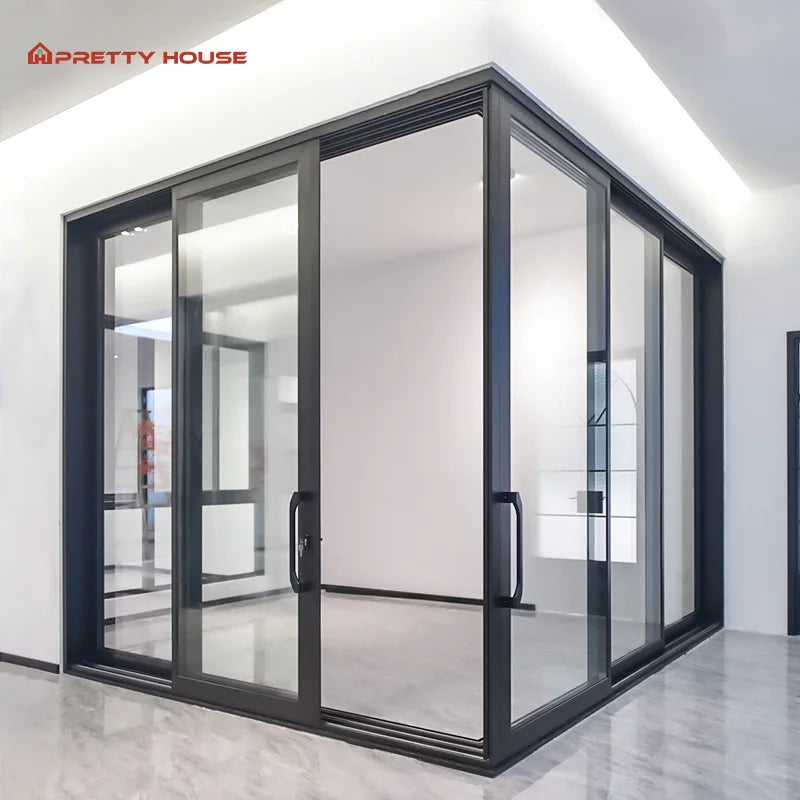 Hotel Villa Patio Residential Commercial Heavy Duty Aluminum Double Glass Sliding Door