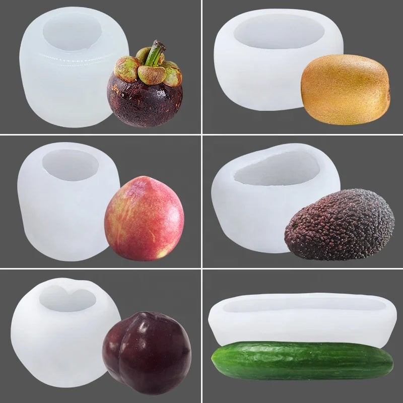 D5063 Fruits Peach Black Brin Avocado Candle Aromatherapy Mousse Chocolates Fondant Turn Sugar Cake Resin Mold Silicone 3D Mould