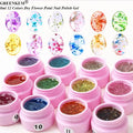 8ml 12 Colors Dry Flower Petal Nail Polish Gel for Nail Art Painting Nail Flower Gel Dried Flower UV Gel