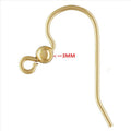 Jewelry Gold Filled Earring Hooks Hot Sale 3mm S Shape Ear Hooks