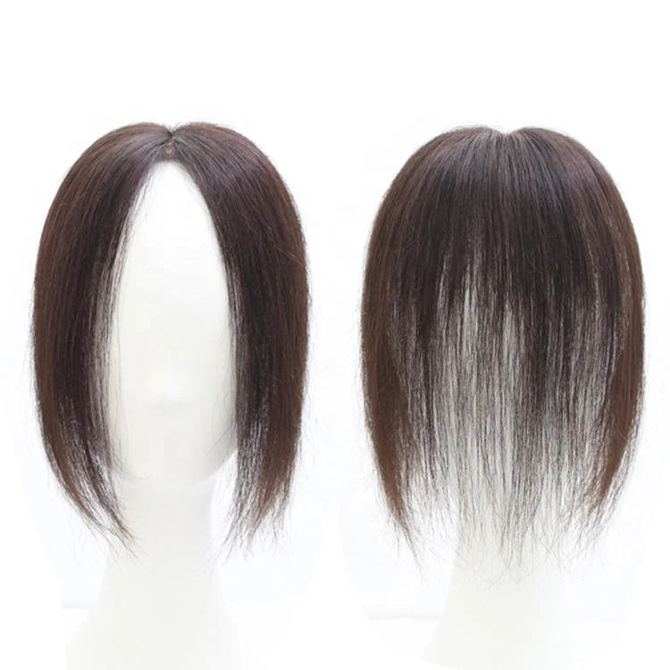 HQ Human Hair Extens Women Topper 100% Human Hair Pieces Natural Hairline Toupee