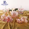 Colorful Spray Tableware Candy Jar for Candy Box Glass Jars Classic Designs with Glass Decorative Lids