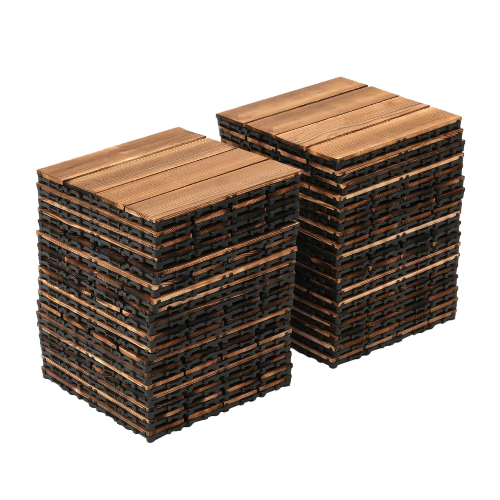 Modern Design Interlocking Outdoor Patio Deck Tile Anti-Slip Waterproof PVC Wood Grain Finish