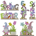 Wholesale Eco-Friendly Easter Bunny Wooden Rabbit Table Wall Hanging for Spring Holidays for Dining Room Dropshipping Available