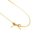 Joolim Jewelry 18K Gold Plated Butterfly Knot Herringbone Snake Bow Necklace Stainless Steel Dainty Necklace Jewelry