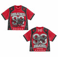 Custom Men Oversized Cropped Sublimation Boxy Mesh Retro  American Football Jersey Supplier
