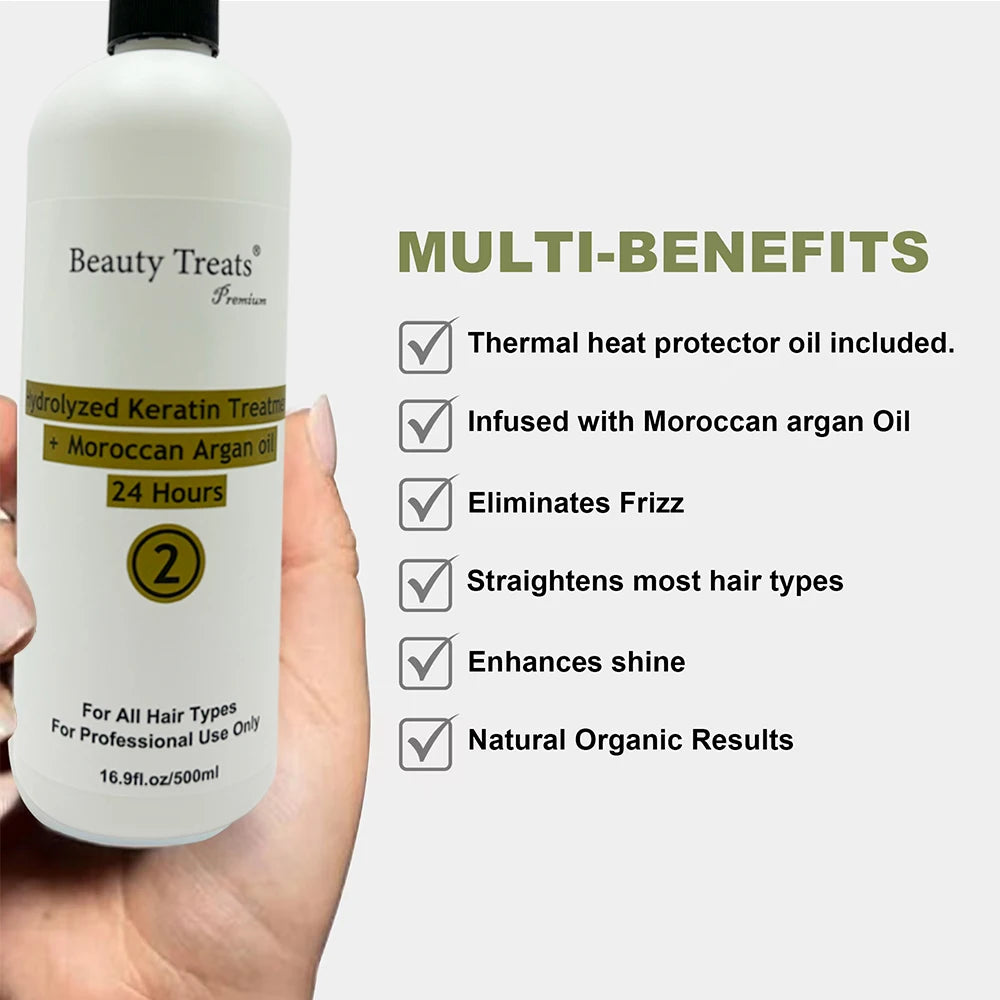 Best Seller Organic Keratin Hair Treatment Infused Argan Coconut Oil Nourishing Damaged Hair Repair Formula Herbal 500ml