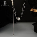 ICEBELA Jewelry 925 Sterling Personality Trend Necklace Women's All-in-one Baroque Pearl Long Collar Tassels Necklace