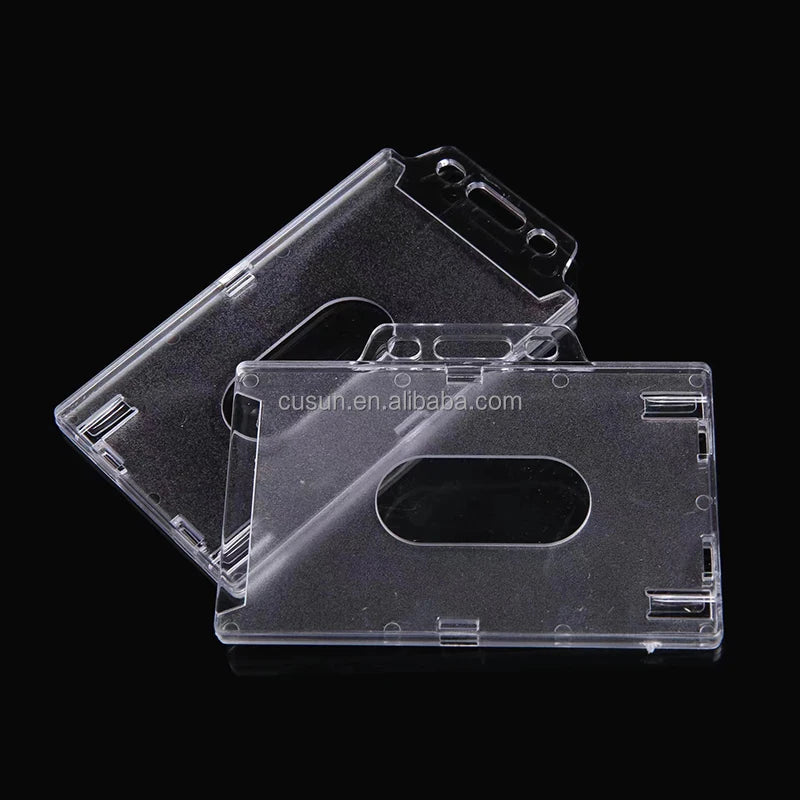 Factory Price Transparent pp Credit Card Holder Hard Plastic ID Card Holder