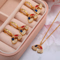 Cloud Earrings Necklace Creative Artistic Sense Hot Pendant Necklace Earrings Rainbow Gold Brass for Women Jewelry Sets Brass
