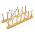 Custom Logo Detachable Light Simple Kitchen Draining Rack Wooden Bamboo Kitchen Dish Cup Drying Rack