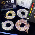 Factory Price 3MM 4MM 5MM Hip Hop Iced Out Jewelry Lab Grown Moissanite Diamond Jewelry Tennis Chain Necklace