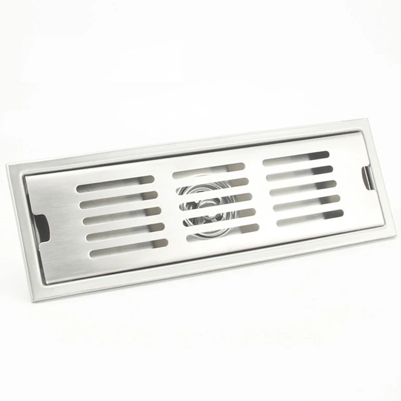 Modern Long Channel Drain Removable Grate Strainer Shower Floor Drain Bathroom Square Easy Installation 3-Year Warranty