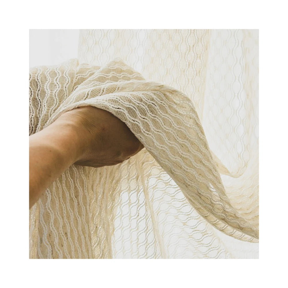 M&Y Home Simple 100% Polyester Voile Sheer Curtain Fabrics Customized Jacquard Fabric Woven Chenille Fabric
