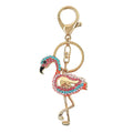 Fashion Rhinestone Flamingo Key Chains Sparkling Bird Key Ring Bling Purse Charm Accessories Metal Flamingo Bird Animal Keychain
