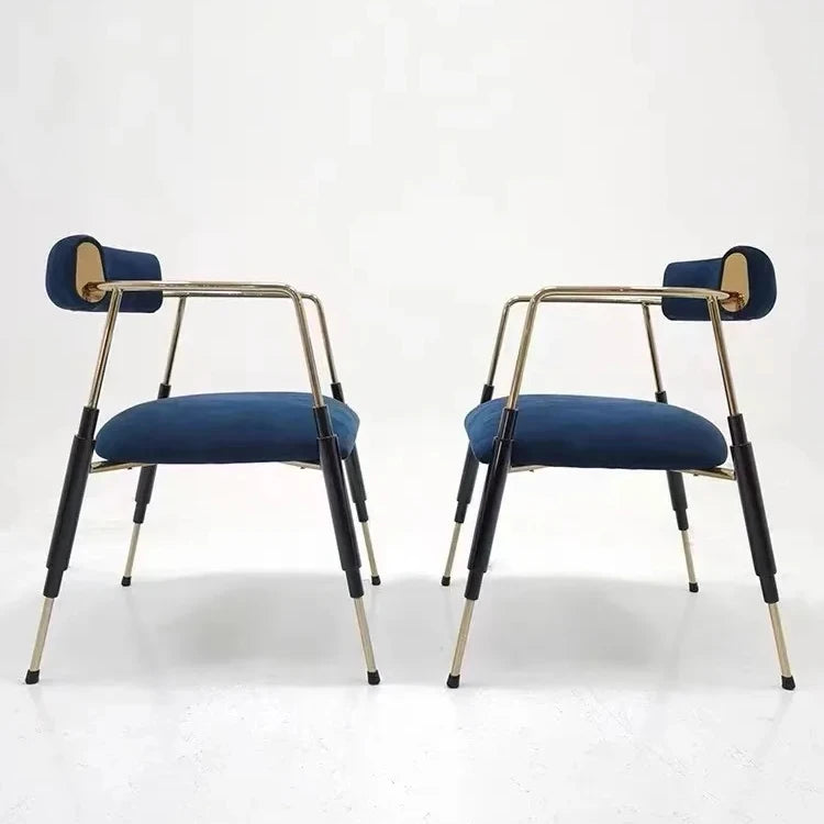 Luxury Dining Room Furniture Home Furniture Metal Legs Dining Chair Beige Velvet Fabric Modern Gold Dining Chairs