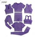 Yoke Design Quality Scrunch Butt Seamless Leggings Vetement De Sport Front Zipper I-Shaped Back Sports Bras Crop Tops Yoga Sets