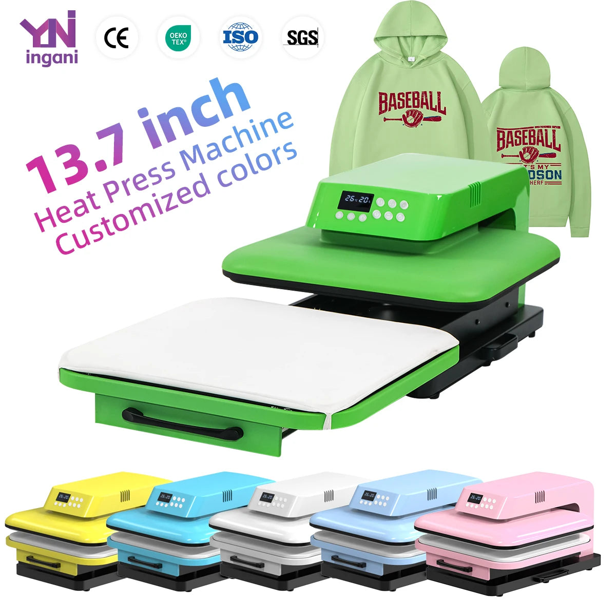 Ingani Heat Press Electric Machine Automatic Pressure DIY Sublimation T-shirt Bag Heat Press Machines for Dtf