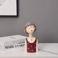 Home Living Room Girl Bust Statue Decor Resin Interior Table Statue Accessories for the Apartment