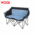WOQI Heavy-Duty Portable Double Camping Chair Side Table Modern Iron Design Adults Parks Beaches Campsites Hotel Outdoor