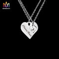 Love Heart Stainless Steel Name Plate Necklace Set for Mom and Daughter Gift Customized Necklace With Names