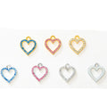 15x17mm Zinc Alloy Alloy Metal DIY Jewelry Accessories Popular Finding Inlay Hollow Heart Shape Charm Pendant