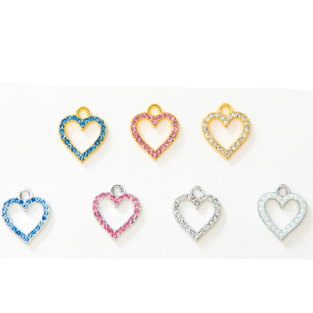 15x17mm Zinc Alloy Alloy Metal DIY Jewelry Accessories Popular Finding Inlay Hollow Heart Shape Charm Pendant