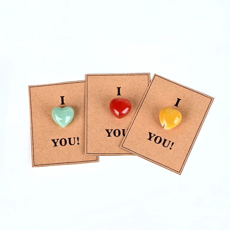 Customized Crystal Love & Name Blessing Card Creative Handmade Crystal Heart Love Blessing Cards Gift Ornament
