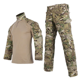 Tactical Combat Clothing Camouflage Uniform Breathable Rip-Stop Polyester/Cotton Outdoor Workwear for Unisex