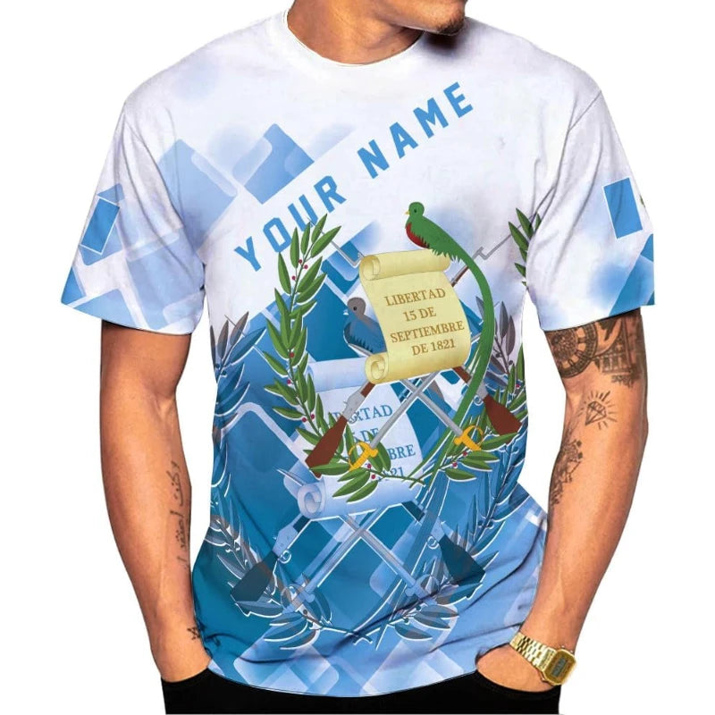Fitspi Wholesale Guatemala Shirt 3d Guatemala Camisas Guatemala Flag Shirts Guatemalan Pride T-shirt for Men Women