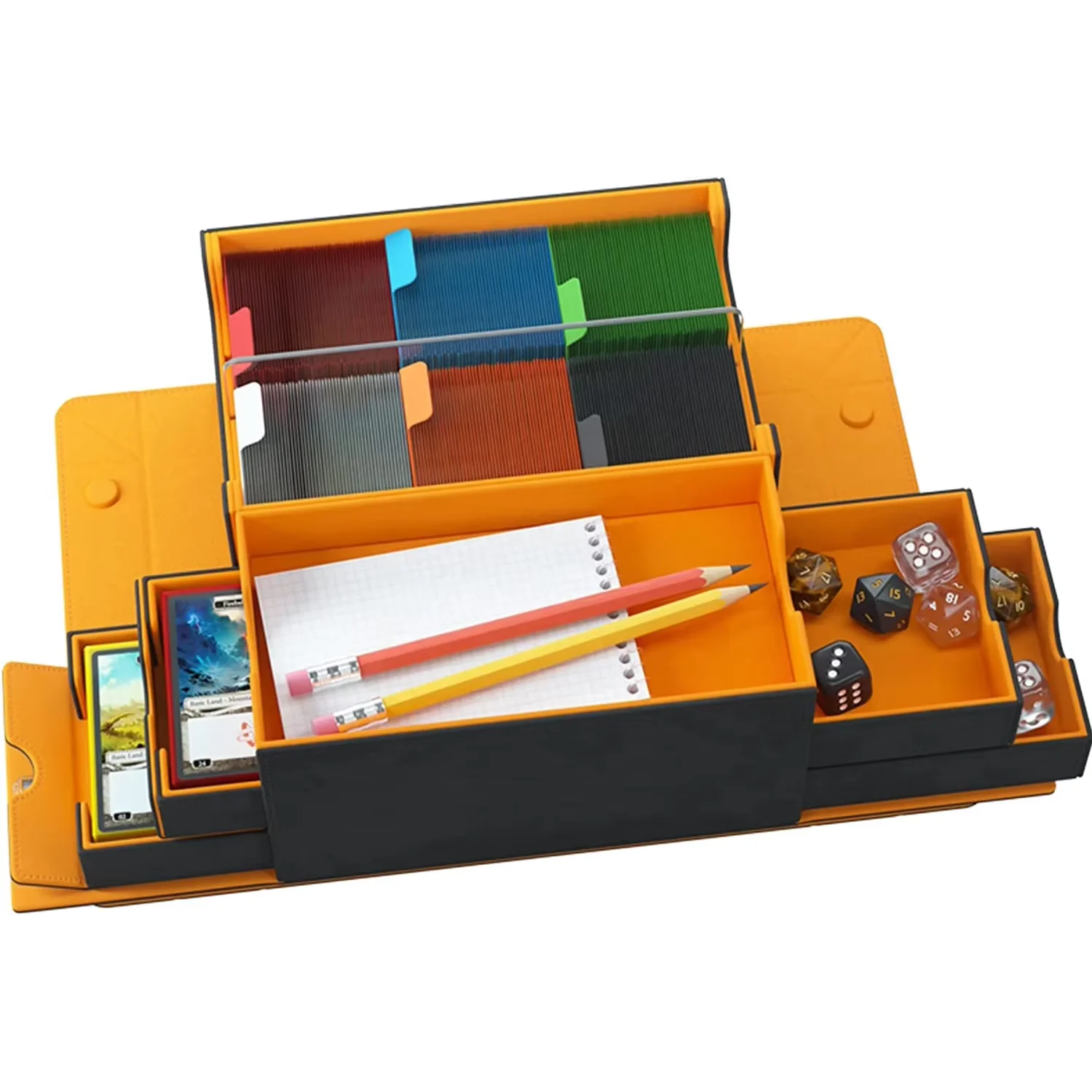 Premium Quality Flip Top Card Collection Cases Business Card Organizers Leather Storage Boxes for Tarot